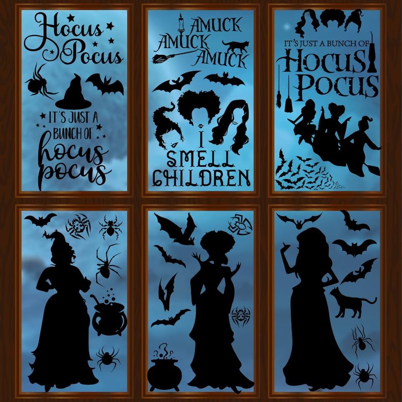 Photo 1 of 2 Pack Bundle of Joy Bang Halloween Window Clings - Hocus Pocus Halloween Window Stickers Halloween Window Decorations Halloween Window Clings for Decorations