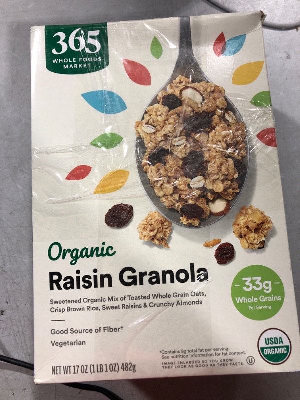 Photo 2 of 365 by Whole Foods Market, Organic Raisin Granola, 17 Ounce 2 PACK EXP: NOV 18,2023