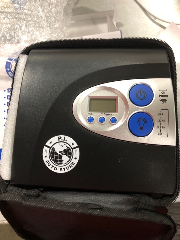 Photo 2 of 12V Air Compressor, PI Store Tire Inflator, Portable Tire Pump, Digital Air Pump With Pressure Gauge, Auto-Shut Off, LED Light For Car Tires, Bicycle, Camping Equipment, and Inflatables Pumping Use,,, SEE COMMENTS