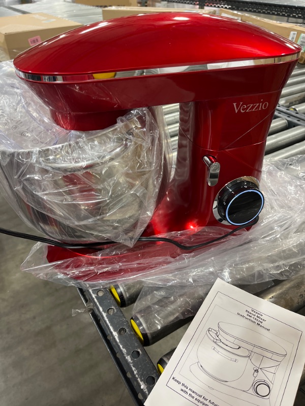 Photo 2 of 9.5 Qt Stand Mixer, 10-Speed Tilt-Head Food Mixer, Vezzio 660W Kitchen Electric Mixer with Stainless Steel Bowl, Dishwasher-Safe Attachments for Most Home Cooks (Red)