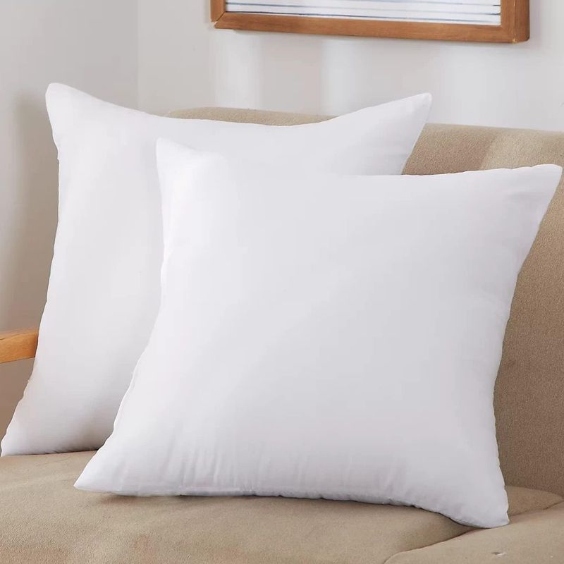 Photo 1 of 22 x 22 Pillow Inserts (Set of 2) - Fluffy Polyester Down Alternative Lightweight Bed and Couch Pillows - 22 Inch Square, Sofa Decorative Pillow Inserts - White Couch Pillow