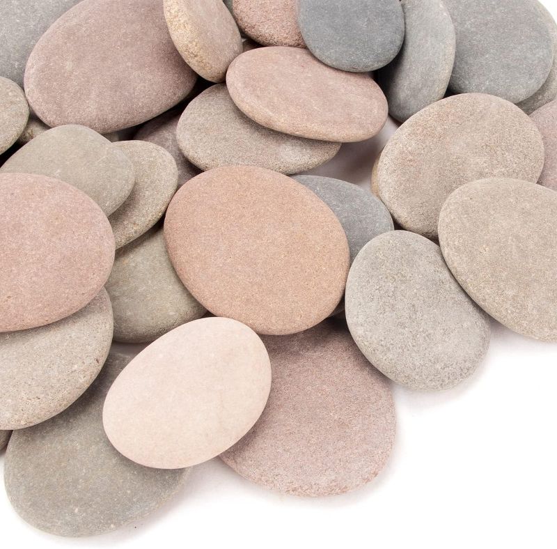 Photo 1 of [About 97 PCS - 105 PCS](18 Pounds) Painting Rocks,2.33"-3.72" River Rocks,DIY Rocks,Flat Rocks,Craft Rocks,Natural Stones 