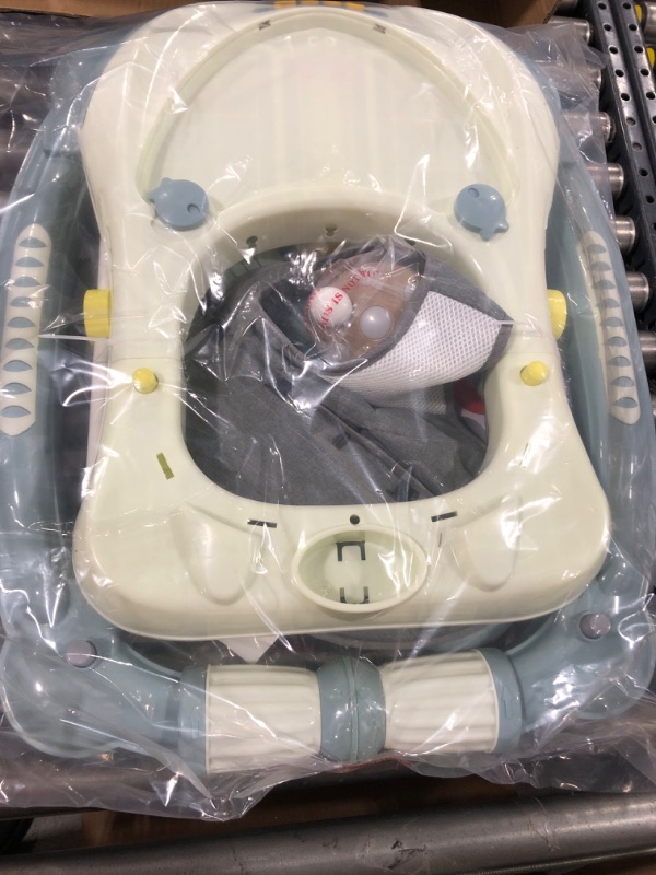Photo 1 of Baby Walker, Baby Rocking Stroller Car with Removable Footrest, Feeding Tray, Music Toys Tray with 7 Lighting Effect, Width & Height Adjustable Seat, for Baby Learning to Walk