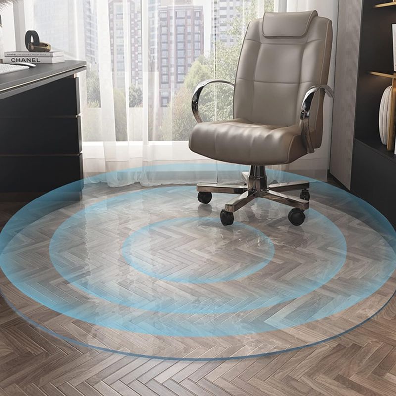 Photo 1 of Runner Rugs Clear Vinyl Plastic Floor Protector Chair Office Mat Plastic Round - UNKNOWN SIZE