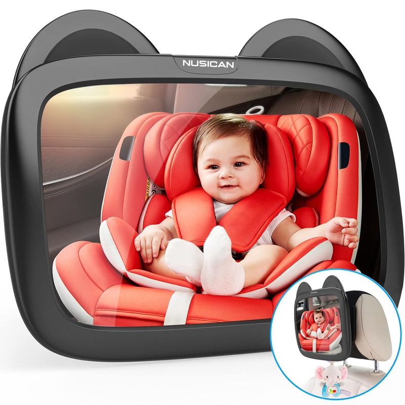 Photo 1 of Baby Car Safety Mirror, Car Seat Mirror for Rear Facing Toddler Infant Child with Wide Crystal Clear View, Shatterproof & Adjustable, Crash Tested & Certified for Safety - Baby Travel Essential