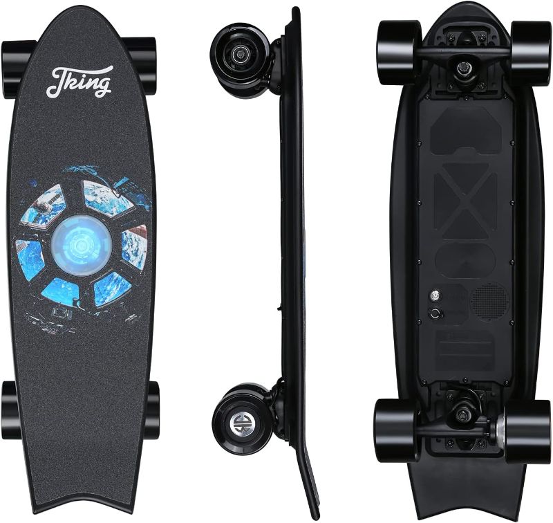 Photo 2 of Electric Skateboard Electric Longboard with Remote Control Electric Skateboard,450W Hub-Motor,18.6 MPH Top Speed,7.6 Miles Range,3 Speeds Adjustment