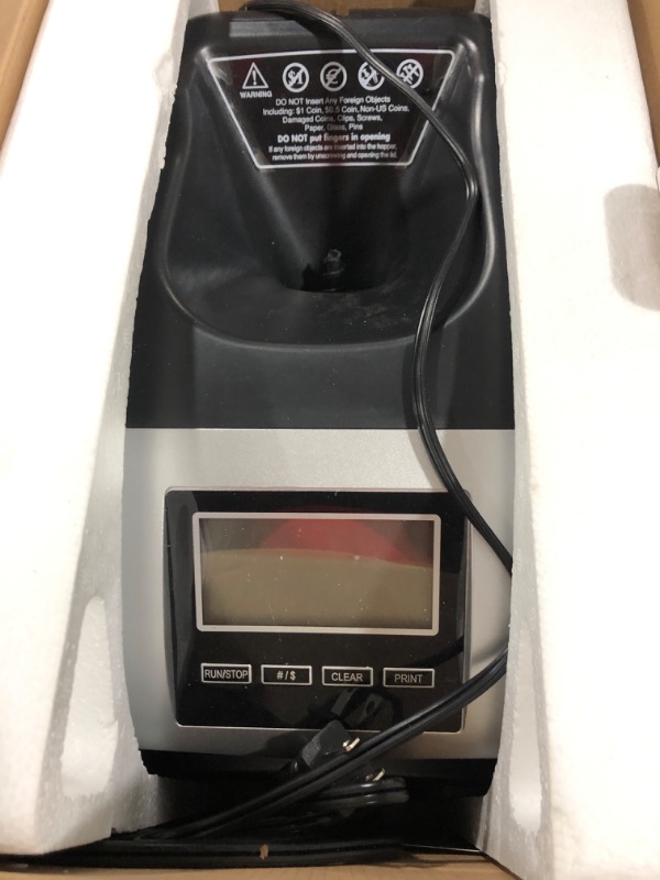 Photo 2 of Royal Sovereign 4 Row Electric Coin Counter with Patented Anti-Jam Technology & Digital Counting Display (FS-44N), Black FS-44N FS-44N