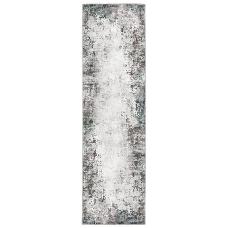 Photo 1 of  Home Decorators Collection Harmony Gray 2 Ft. X 7 Ft. Indoor Machine Washable Runner Rug 