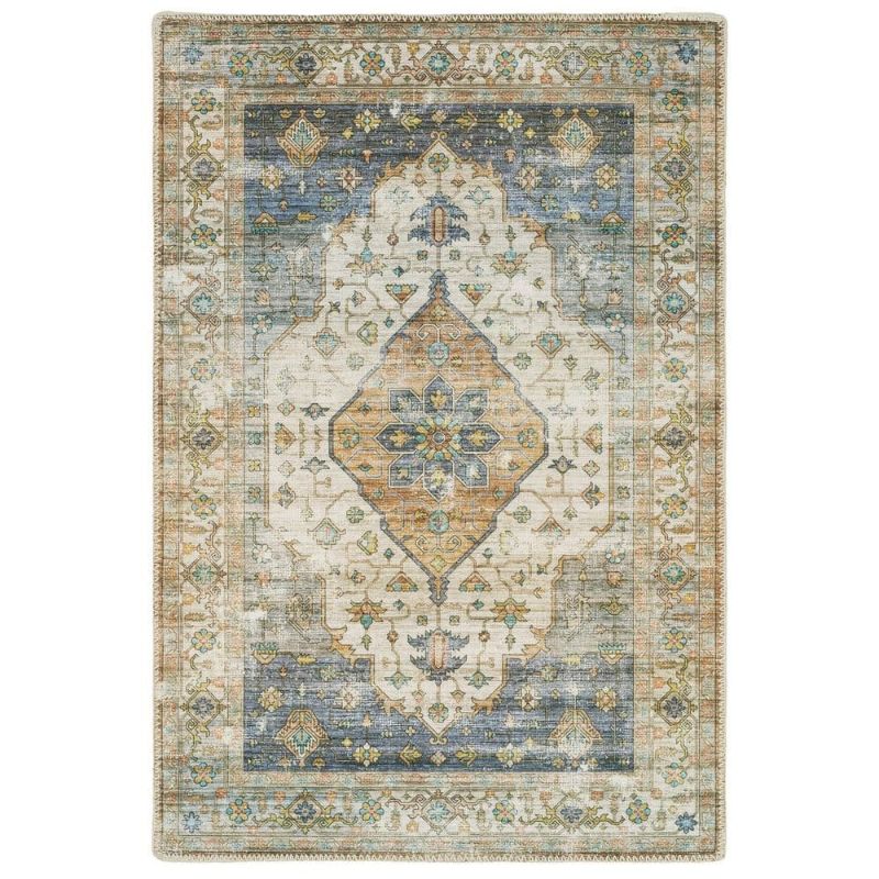 Photo 1 of  Home Decorators Collection Harmony Denim 2 Ft. X 3 Ft. Indoor Machine Washable Scatter Rug, Blue 