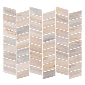 Photo 1 of  Jeffrey Court Weekender Beige 10.125 in. X 12.125 in.Chevron Polished Marble Wall/Floor Mosaic Tile(0.852 SF/Each) 