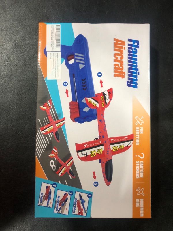 Photo 2 of JAWOJOWA 3 Pack Airplane Launcher Toys for Kids?Foam Glider Catapult Plane Outdoor Sport Toy Gifts for 6 7 8 9 10 11 12 + Year Old Boys Girls Three Airplanes