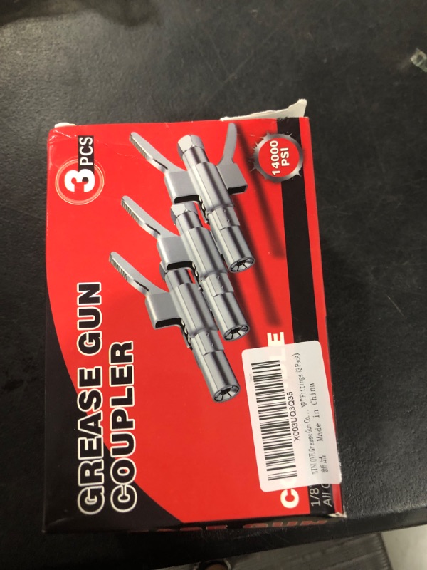 Photo 2 of WINLOVE Grease Gun Coupler, Quick Release Double Handles Grease Gun Tip - 12000 PSI High Pressure Grease Fittings, Compatible with All Grease Guns 1/8" NPT Fittings (2 Pack)