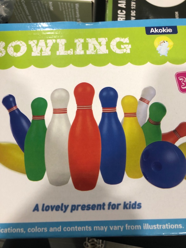 Photo 2 of Bowling Pins Ball Set Toys Mini Plastic Indoor Party Games with 10 Pins and 2 Balls Christmas Birthday Gift for Kids Toddlers Boys Girls Children 2 3 4 5 Years