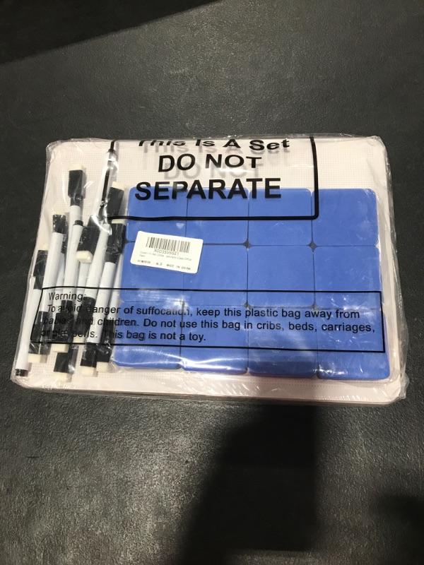 Photo 2 of Colarr 12 Set Dotted Dry Erase Board 9" x 12" Small White Board Dry Erase Lap Boards Mini White Boards Double Sided Whiteboards for Students with 12 Pens and 12 Erasers for Kids Teachers Class Office 