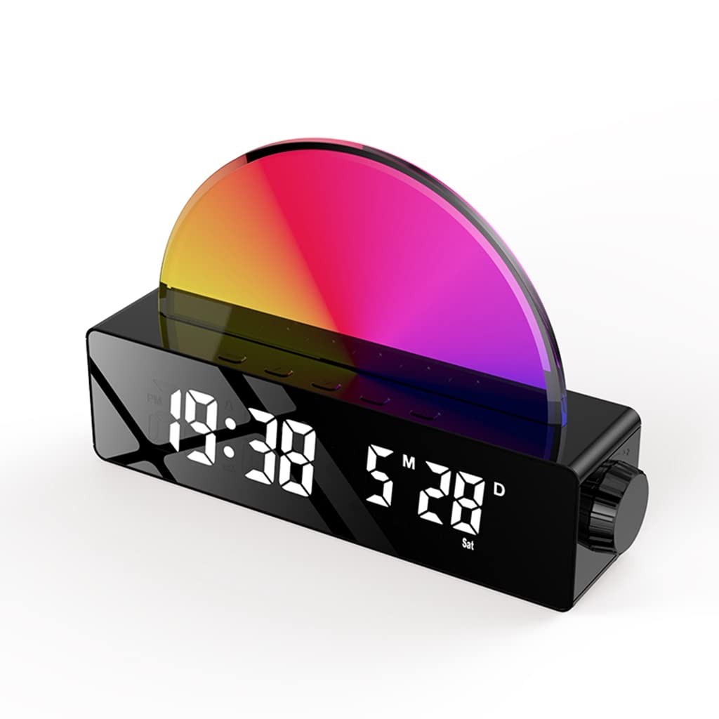 Photo 1 of BAOTOP Wake Up Light Alarm Clock for Bedrooms Sunrise Simulation 12/24H,Dual Alarm,Snooze, Magical Multicolor LED Alarm Clock Digital Atmosphere Clock, Gift for Adults Kids Teenage Boys Girls (Black)