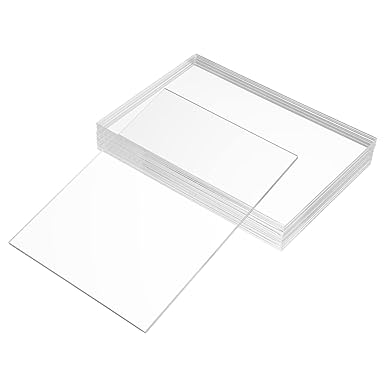 Photo 1 of 10 Pack Clear Acrylic Sheet 5" x 7" Cast Plexiglass Panel 1/8" Thick (3mm) Transparent Plastic Sheets for Sign, Craft, Display Projects, Laser Cutting, Engraving, Painting