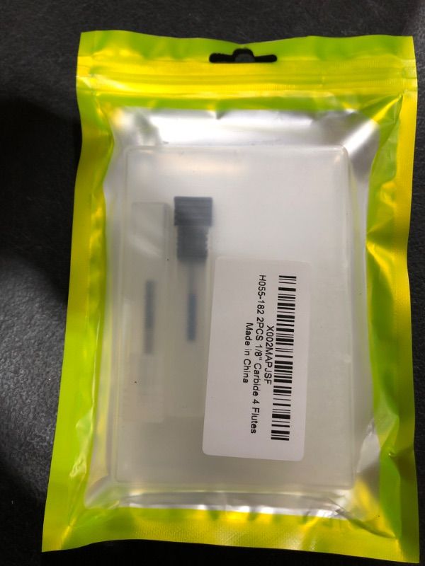 Photo 2 of 2 pack 1/8" Carbide Square End Mill for Micro Grain Carbide Milling Cutter for Alloy Steel Hardened Steels 4 Flutes HRC50 (1, 1/8 in)
