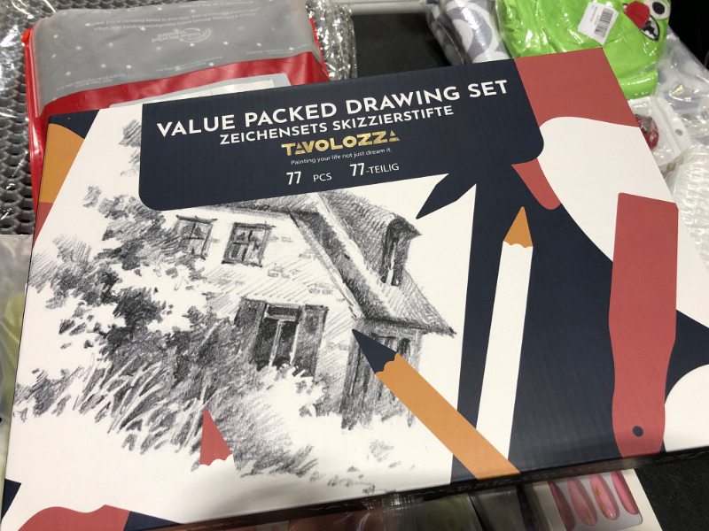 Photo 2 of TAVOLOZZA Art Supplies 77 Pack Drawing & Sketching Art Set for Artists Adults Beginner, Professinal Drawing Kit with Sketch Pads, Various Drawing Pencils, Erasers, Paint Brush, etc