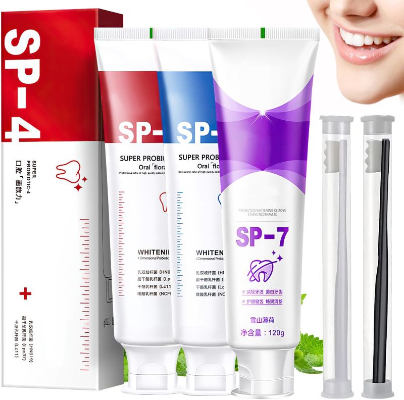 Photo 1 of 3Pcs Yayashi Sp-4 Toothpaste, Toothpaste Fresh Breath Toothpaste, Stain Removing Toothpaste?with 2 Toothbrushes?
