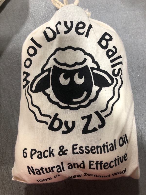 Photo 2 of Zj's Natural Wool Dryer Balls, 6 Pack XL Laundry Balls with Essential Oil, Organic New Zealand Sheep Wool Replace of Dryer Sheets - Reusable Fabric Softner Balls
