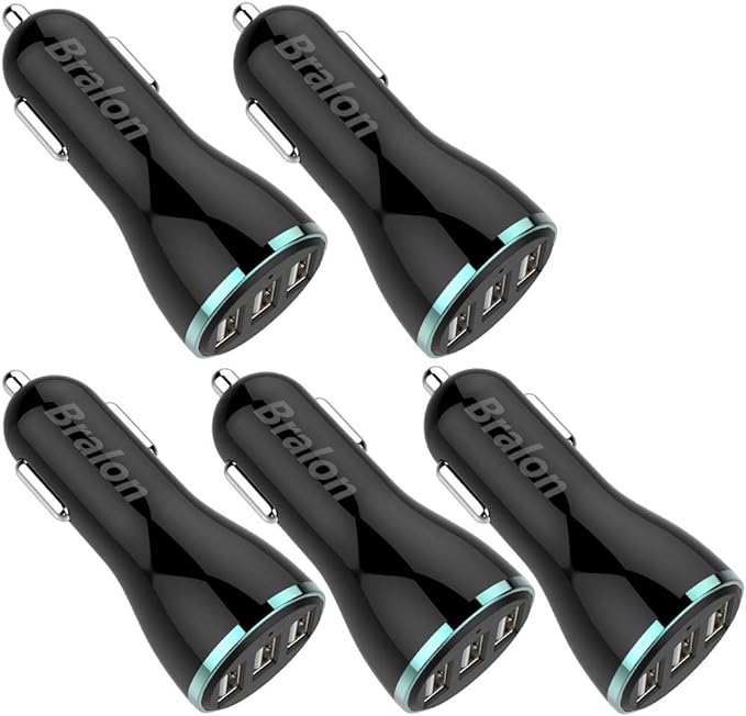 Photo 1 of USB Car Charger[5-Pack],Bralon 24W/4.8A Rapid Car Charger Compatible with Phone 12(Pro Max)/12 mini/11 Pro Max/Xs/Xs max/Xr/X/8,G.alaxy Note S10/S9/S8 and More 