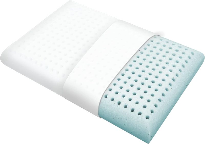 Photo 1 of  Plush Memory Foam-Side, Back, and Stomach Sleepers Pillow, Queen (1 Count)
