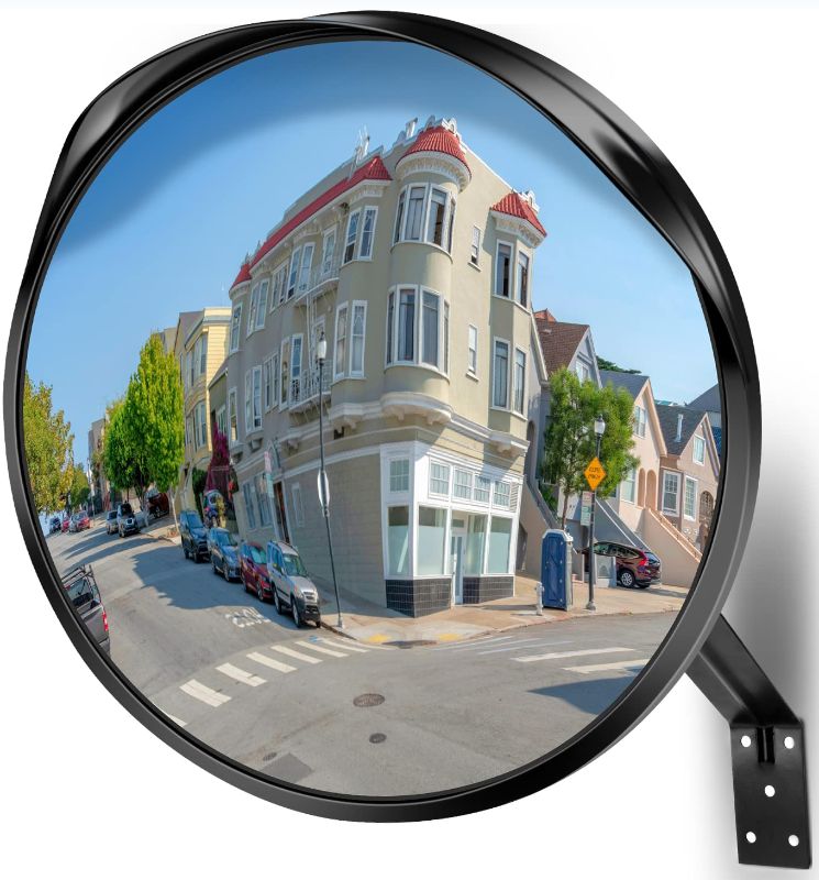 Photo 1 of 16" Convex Driveway Mirror, Upgrade Wide Angle View, Adjustable Blind Spot Mirror, Traffic Mirror, Security Mirror Indoor and Outdoor, Parabolic Safety Mirror
