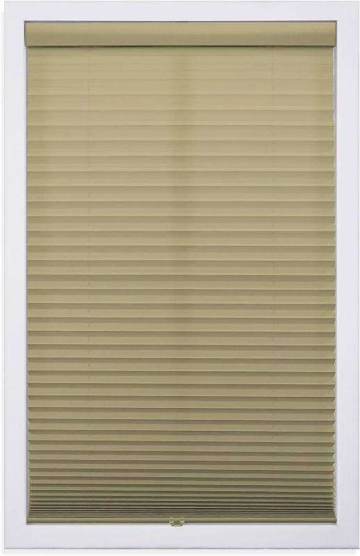 Photo 1 of  Furnishing Cordless Light Filtering Pleated Shade, 23W x 64L Inches, Camel
