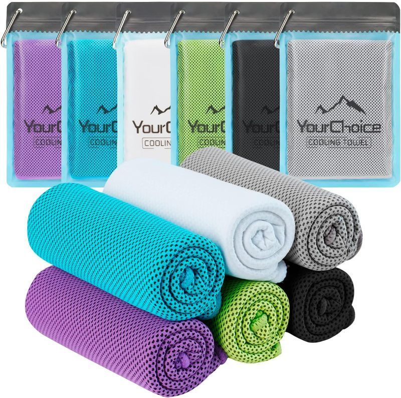 Photo 1 of Your Choice Cooling Towels for Neck and Face, 6 Pack Cooling Towel for Sports Golf Running and Hiking, Ideal Gift for Men and Women - Black/Turquoise/Gray/White/Purple/Green
