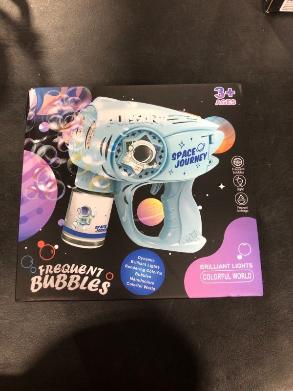 Photo 1 of Bubble Gun Kannino Bubble Machine Gun with Colorful Lights, 20 Hole Bubble Maker with 10 Refill Solution for Kids Adults, Bubble Guns for Outdoor Birthday Party Gift Camping Summer Toy 