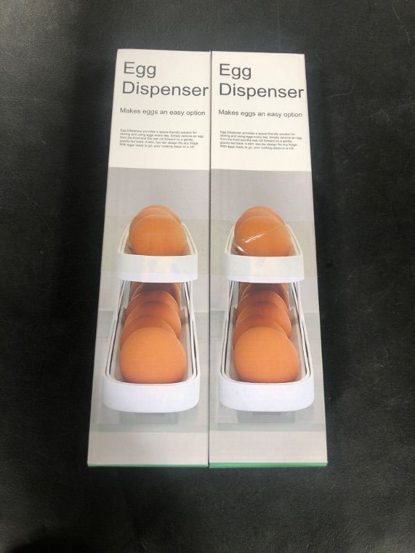 Photo 1 of 2PCS Auto Rolling Egg Storage Container,2 Tier Rolling Egg Carton For Refrigerator,Space Saving Egg Tray For Refrigerator Countertop Cabinet…