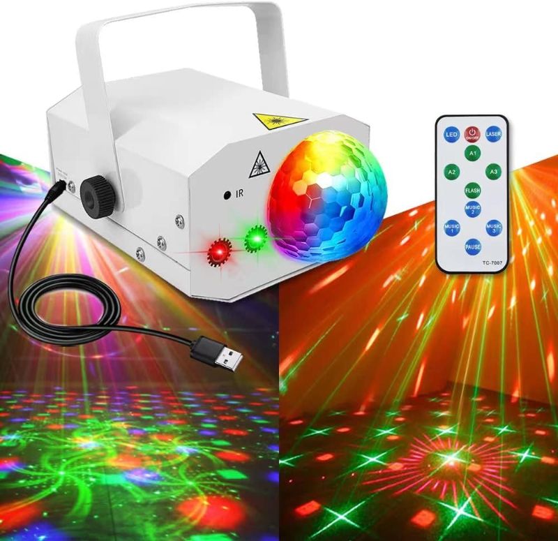 Photo 1 of Disco Ball Party Lights Baiamser Sound Control and Remote Control 2 in 1 Stage Strobe Lights for Party Birthday Christmas Wedding Indoor DJ 