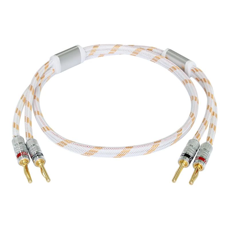 Photo 1 of HHDZI 12AWG HiFi-Quality Heavy-Duty Braided Speaker Cable with Double Gold-Plated Banana Plugs (15) 