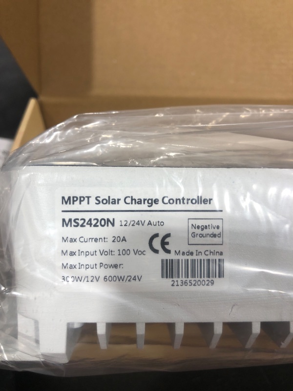 Photo 4 of 20A MPPT Solar Charge Controller 12V/24V Auto Solar Panel Charge RV Regulator Negative Ground fit for Gel Sealed Flooded and Lithium Battery 