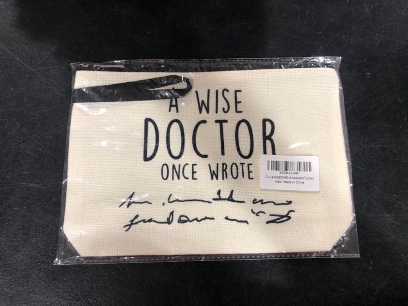 Photo 2 of  Thank You Appreciation Doctor Gifts. Funny Doctor Birthday Gifts, Christmas, Medical Graduation Gifts for Women Funny Makeup Bag-A Wise Doctor Once Wrote (3pk)