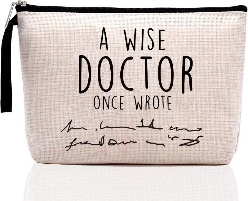 Photo 1 of  Thank You Appreciation Doctor Gifts. Funny Doctor Birthday Gifts, Christmas, Medical Graduation Gifts for Women Funny Makeup Bag-A Wise Doctor Once Wrote (3pk)