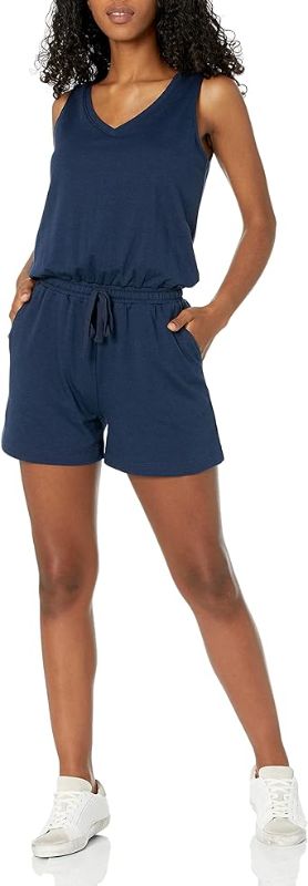 Photo 1 of Amazon Essentials Women's Studio Terry Fleece Romper Medium