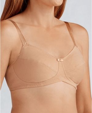 Photo 1 of Amoena Bra: Ruth Cotton Soft Cup Wire-Free Bra 2873 - Women's, Size: 36 Ddd, Med Beige
