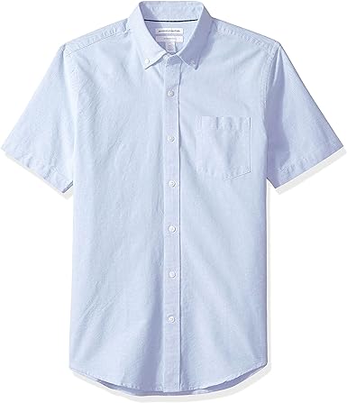 Photo 1 of Amazon Essentials Men's Slim-Fit Short-Sleeve Pocket Oxford Shirt XSmall