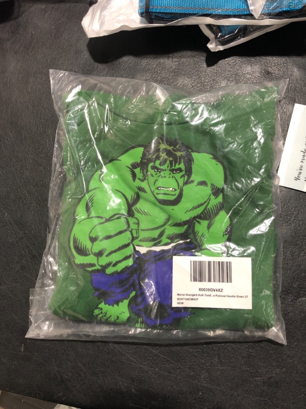 Photo 1 of 2T green kids hoodie hulk 