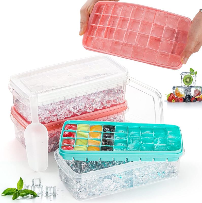 Photo 1 of 
ZENFUN 3 Pack 36 Nugget Silicone Ice Cube Trays with Lid, Bin and Scoop for Freezer, Flexible Ice Cubes Molds Stackable Ice Container Box for Cocktail, Beer...

