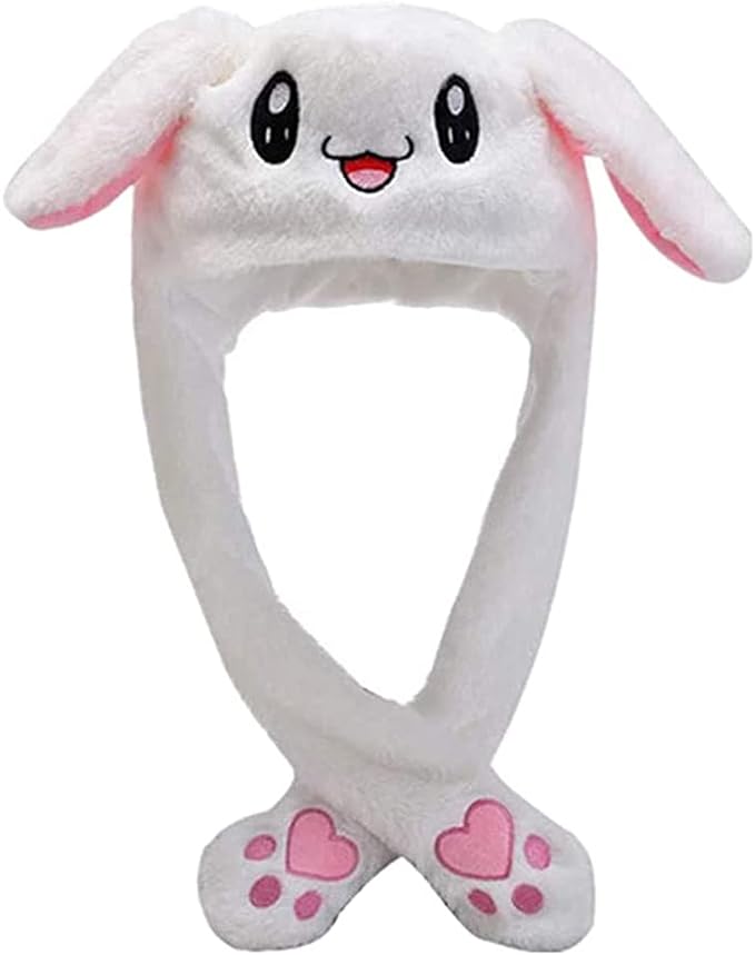 Photo 1 of  AIYUENCICI Funny Plush Rabbit Hat Ear Moving Jumping Hats Cute Bunny Hat Cap for Women Girls Cosplay Party Holiday