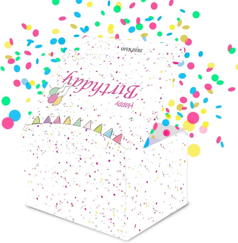 Photo 1 of 
Roll over image to zoom in
lovely Pop up Confetti Gift Box 7.28x5.51x4.33 inches, Birthday party favor Gift Box, boy &girl favor Box For birthday&Confession Party Any Occasion