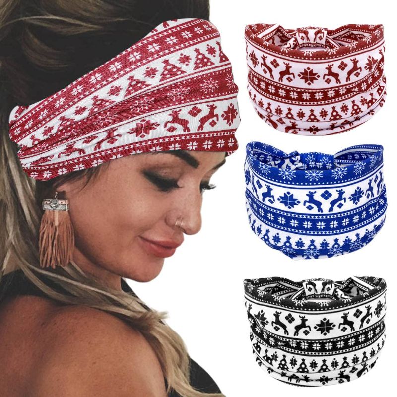 Photo 1 of 
Bohend Boho Headbands Wide knotted Hair Bands Fashion Printing Bandeau Travel Stretchy Cotton Headband Sport Yoga Hair Accessories for Women and Girls (M)