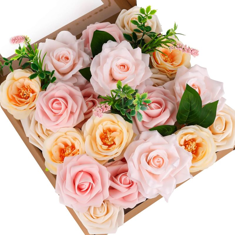 Photo 1 of 
Veneloo Artificial Flowers Pink Silk Roses Fake Flowers for Decorations Outdoors DIY Wedding Bridal Birthday Cake Bulk Bouquets Centerpieces Combo