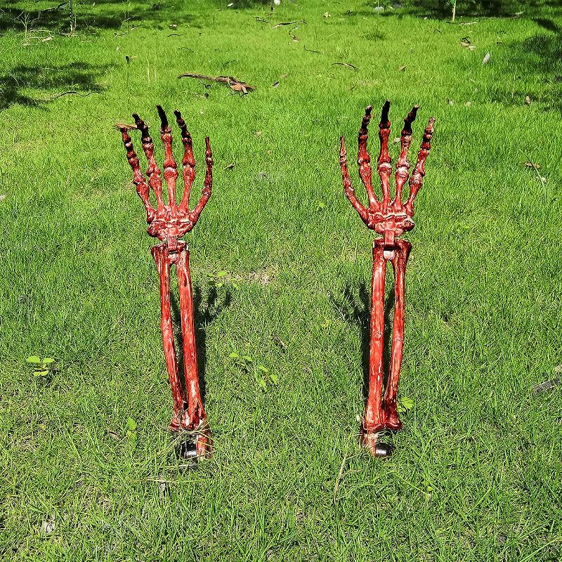 Photo 1 of 
Dr.Kbder Halloween Decorations Outdoor Realistic Skeleton Arm Stakes, Horribly Zombie Arm Lawn Decor?Halloween Props for Spooky Lawn Yard Graveyard Ground