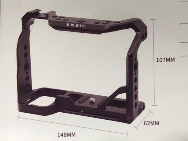 Photo 1 of M-REMOTE A7M4 A7R5 Camera Cage for Alpha 7 IV/A7S III/A1/A7R IV with 1/4" 3/8" Mounting Points and Built-in Cold Shoe Multi-Mountin a7 IV Cold Shoe Mount Camera Cage Accessories