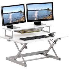 Photo 1 of SHW 36-Inch Height Adjustable Standing Desk Sit to Stand Riser Converter Workstat