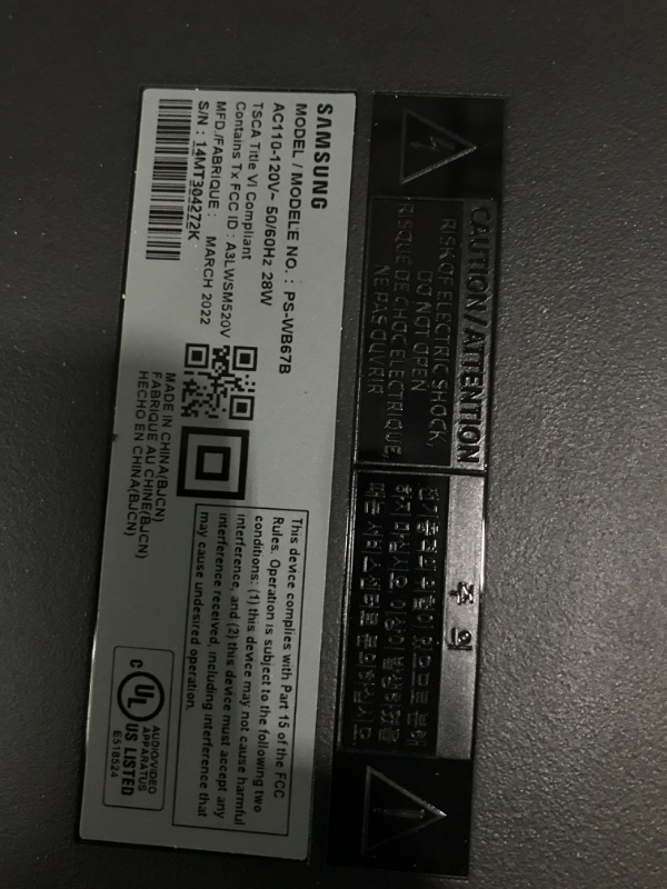 Photo 1 of SAMSUNG HW-Q60B 3.1 ch Soundbar blue tooth speaker 