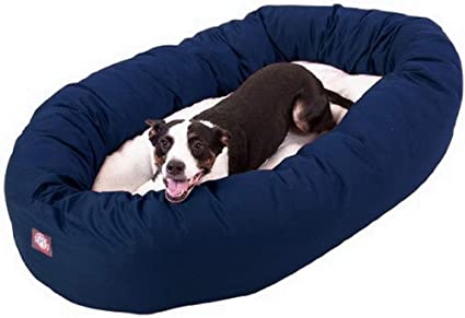 Photo 1 of 40" Blue & Sherpa Bagel Bed By Majestic Pet Products